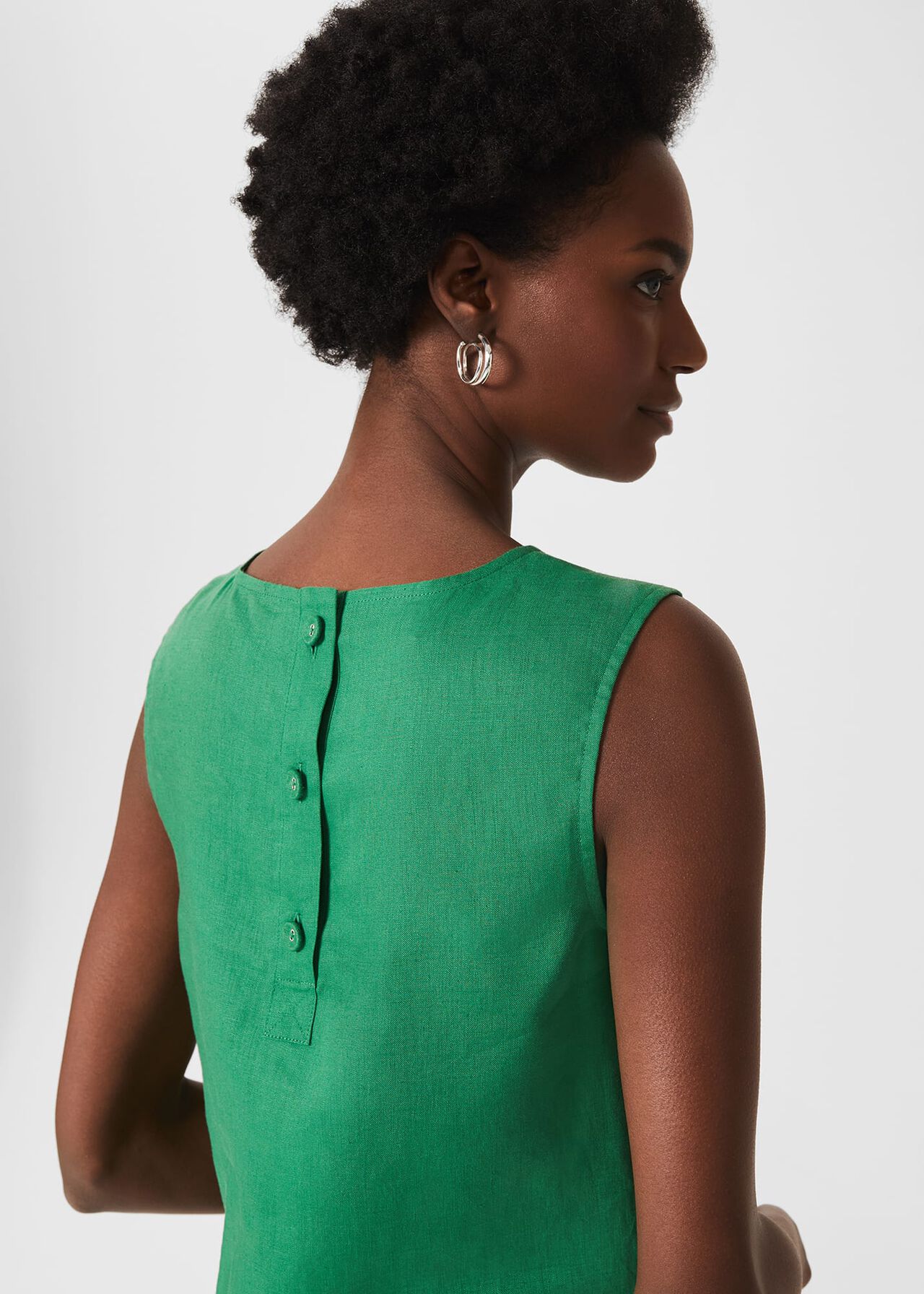 Halle Linen Top , Amazon Green, hi-res