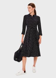 Emmaline Midi Dress, Navy Ivory, hi-res