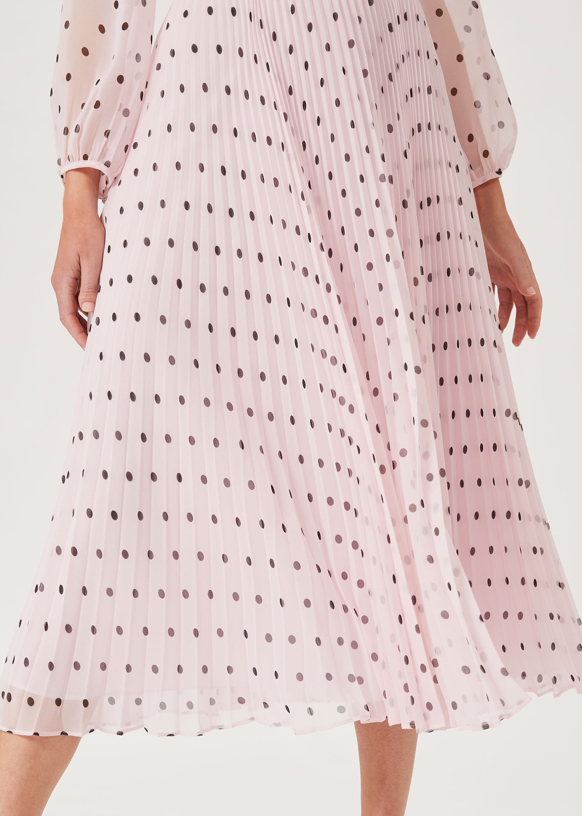 Selena Spot Pleated Dress