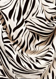 Petite Evangeline Printed Dress, Cream Black, hi-res
