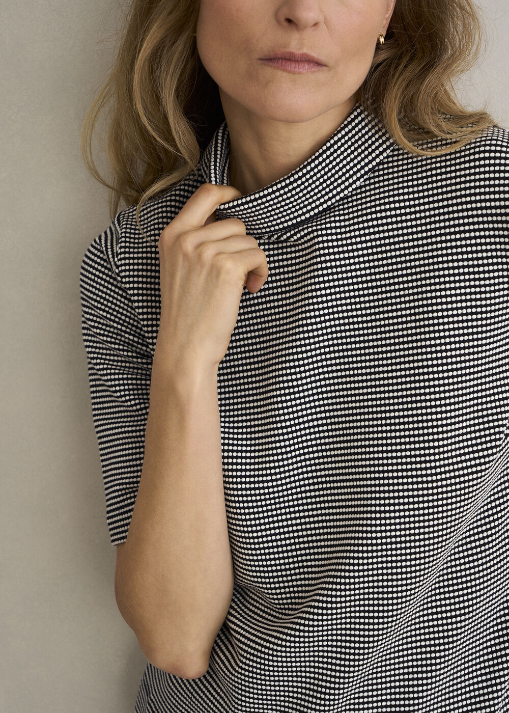 Tali Textured Top, Navy Ivory, hi-res