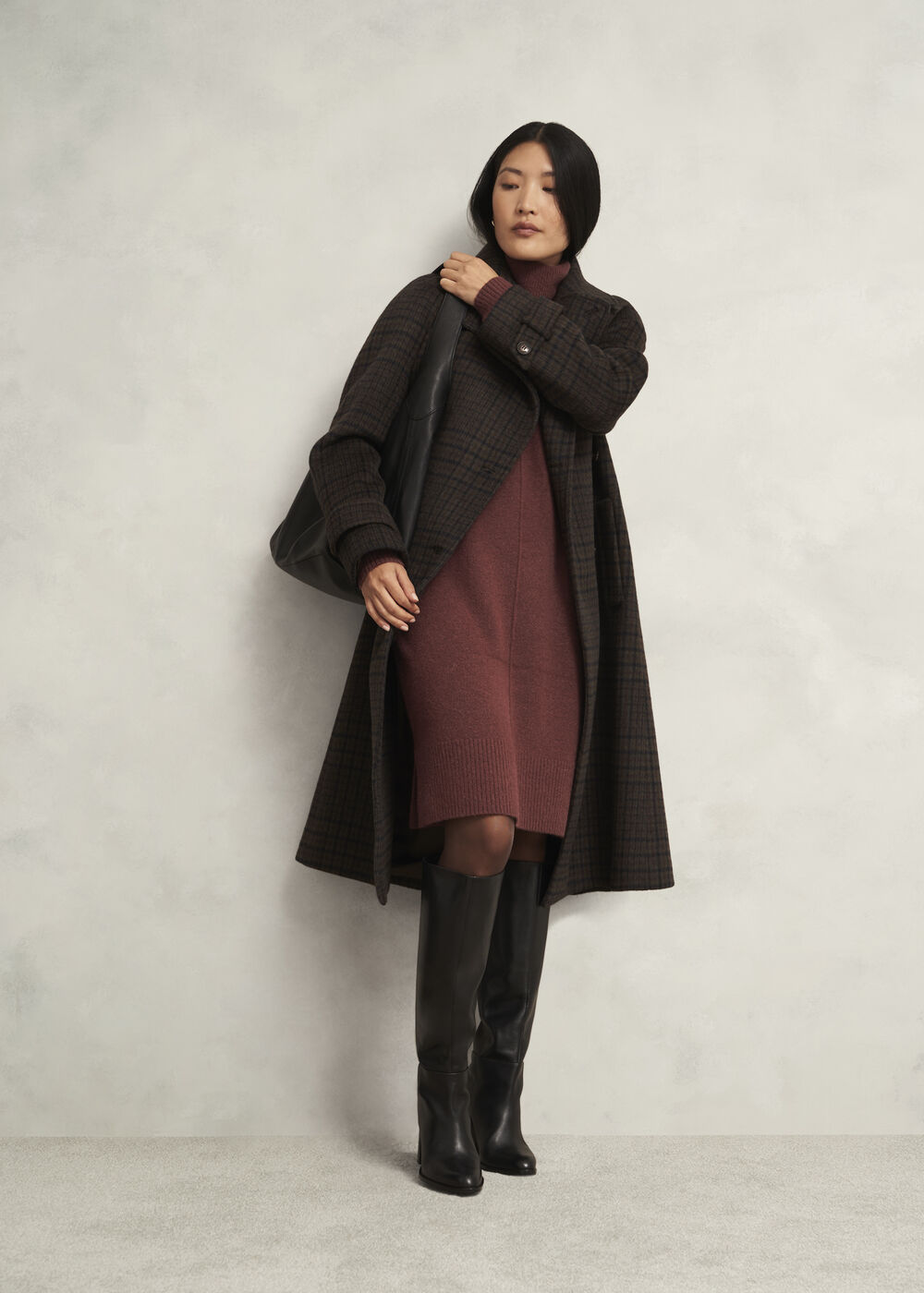 Nessa Knitted Dress, Cinnamon Brown, hi-res