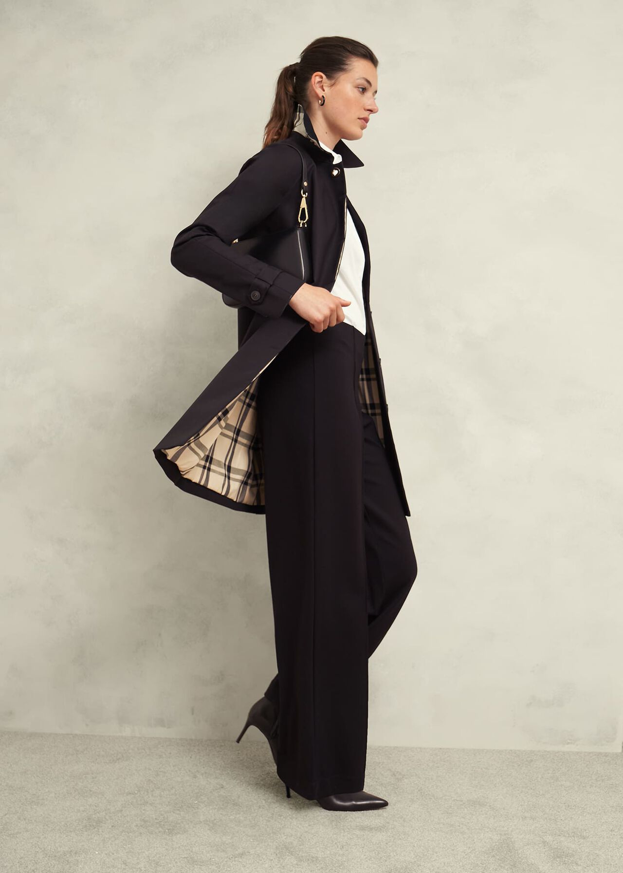 Vivienne Shower Resistant Trench Coat, Black, hi-res