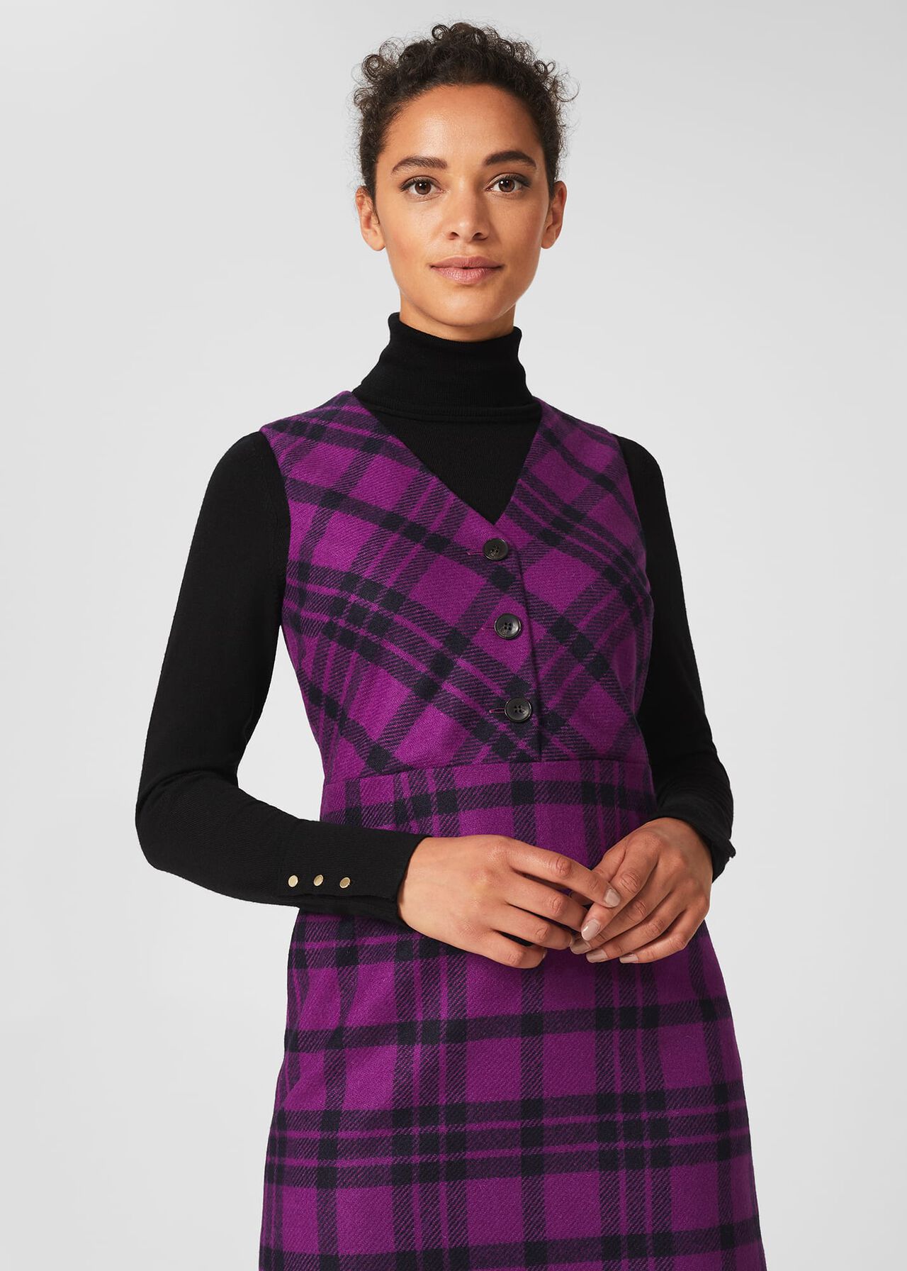 Mary Wool Dress, Purple Multi, hi-res