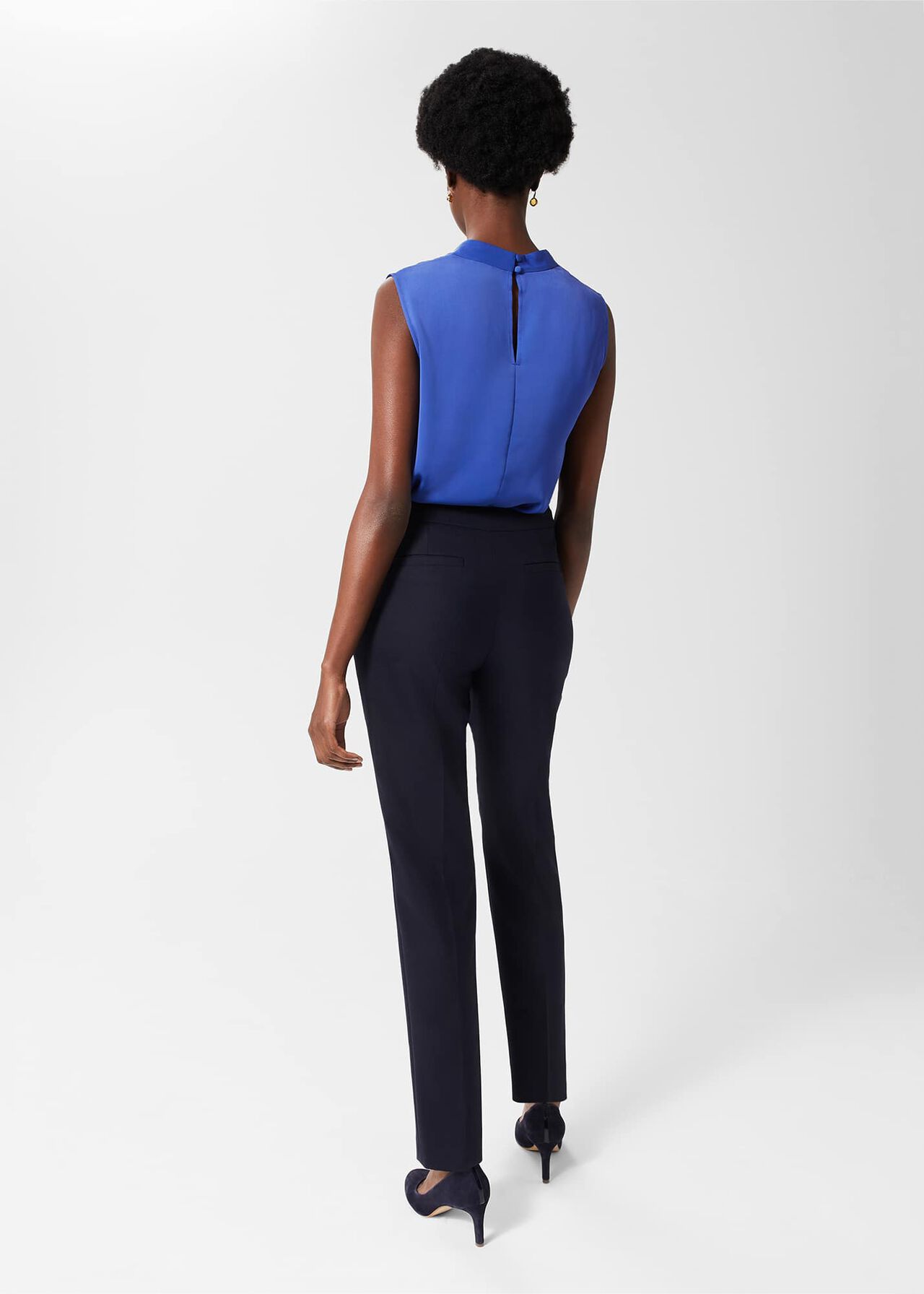 Gael Wool Blend Trousers, Navy, hi-res