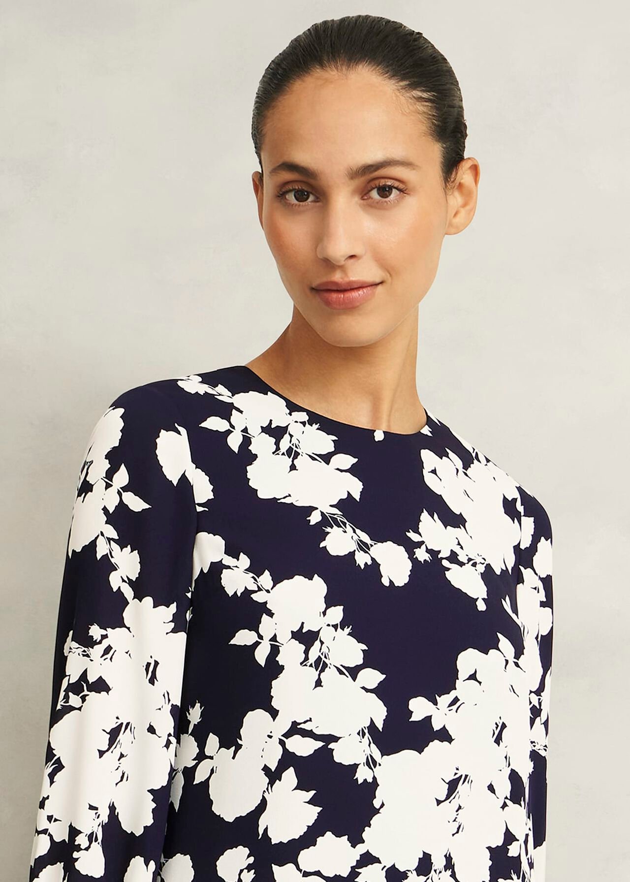 Petite Liana Floral Dress, Midnight Ivory, hi-res