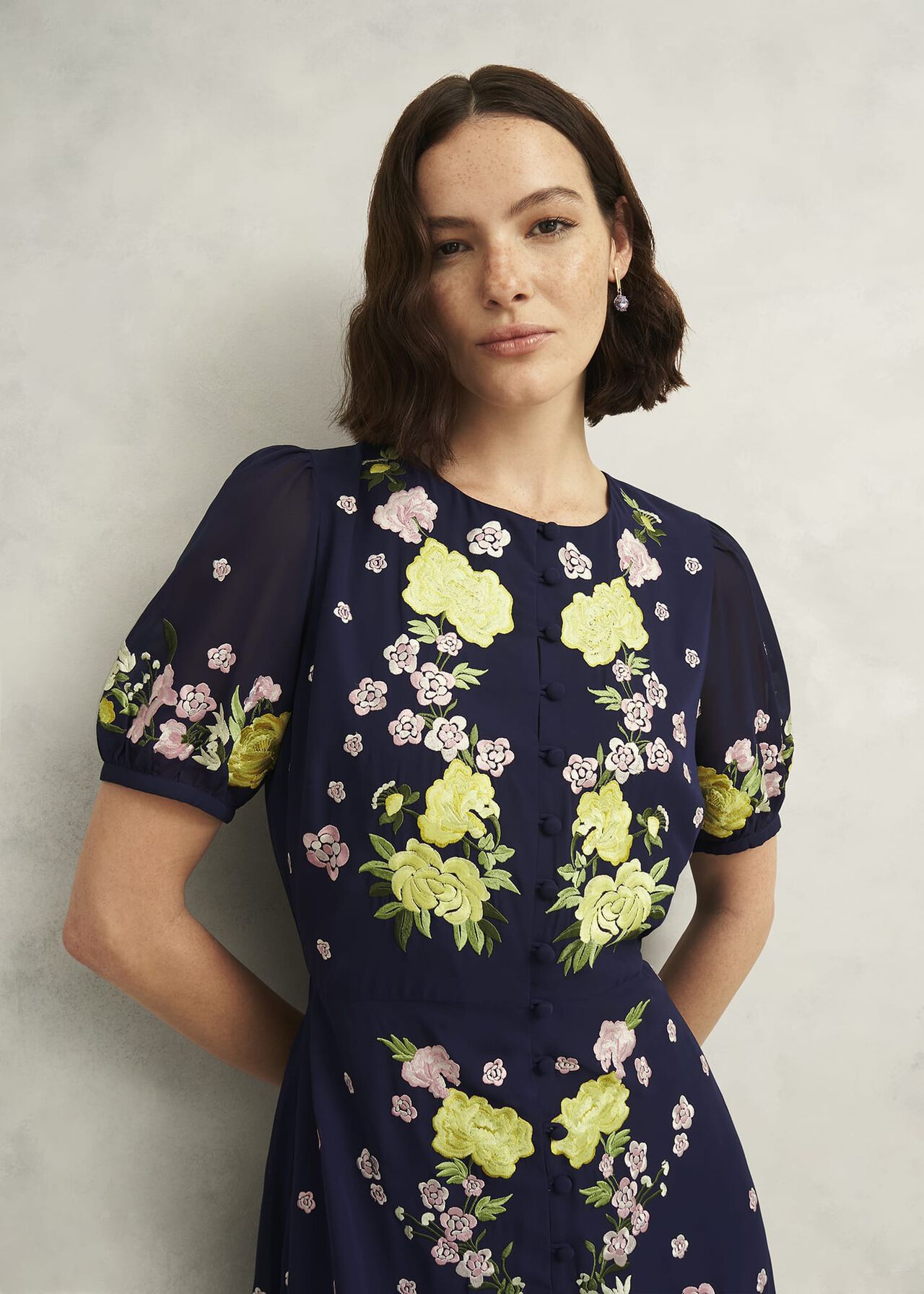 Petite Elva Embroiderd Dress, Midnight Multi, hi-res