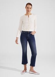 Michelle Cotton Cardigan, Ivory, hi-res