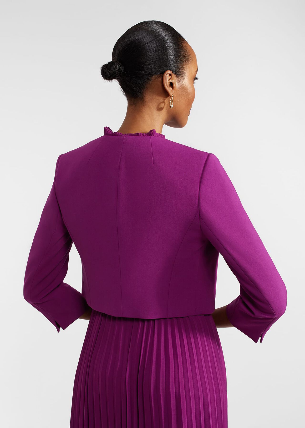 Elize Crepe Jacket, Magenta Purple, hi-res