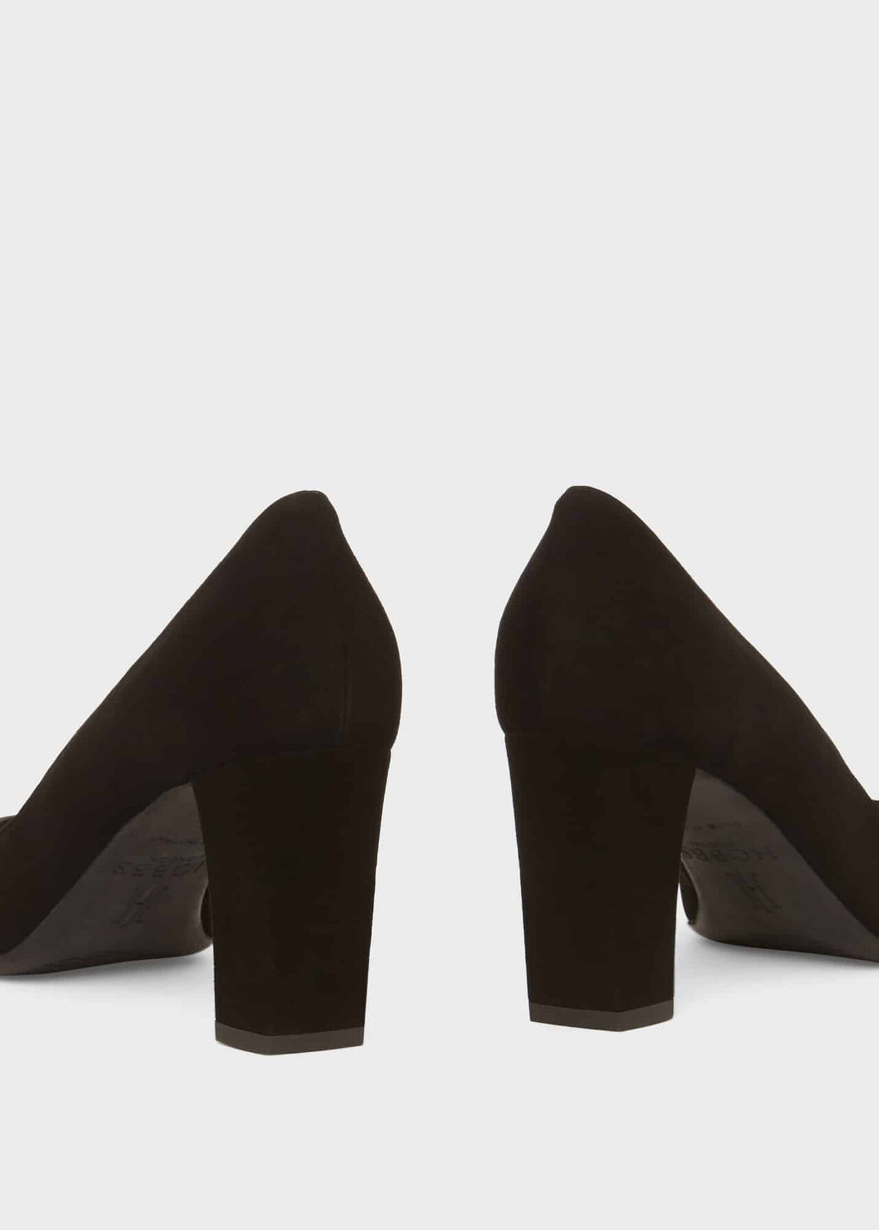 Sonia Suede Block Heel Court Shoes, Black, hi-res