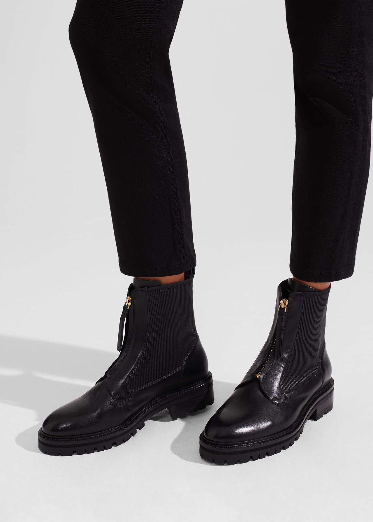 Trinity Zip Boots, Black, hi-res