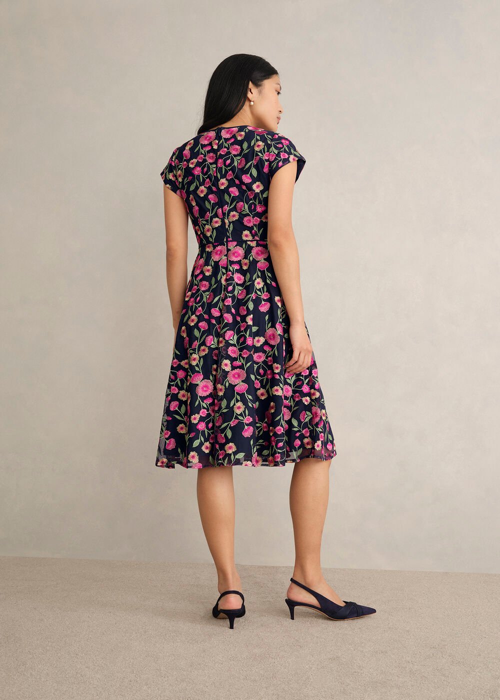 Petite Tia Embroidered Dress, Midnight Multi, hi-res