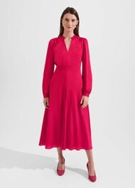 Petite Ivanna Fit And Flare Dress, Jam Pink, hi-res