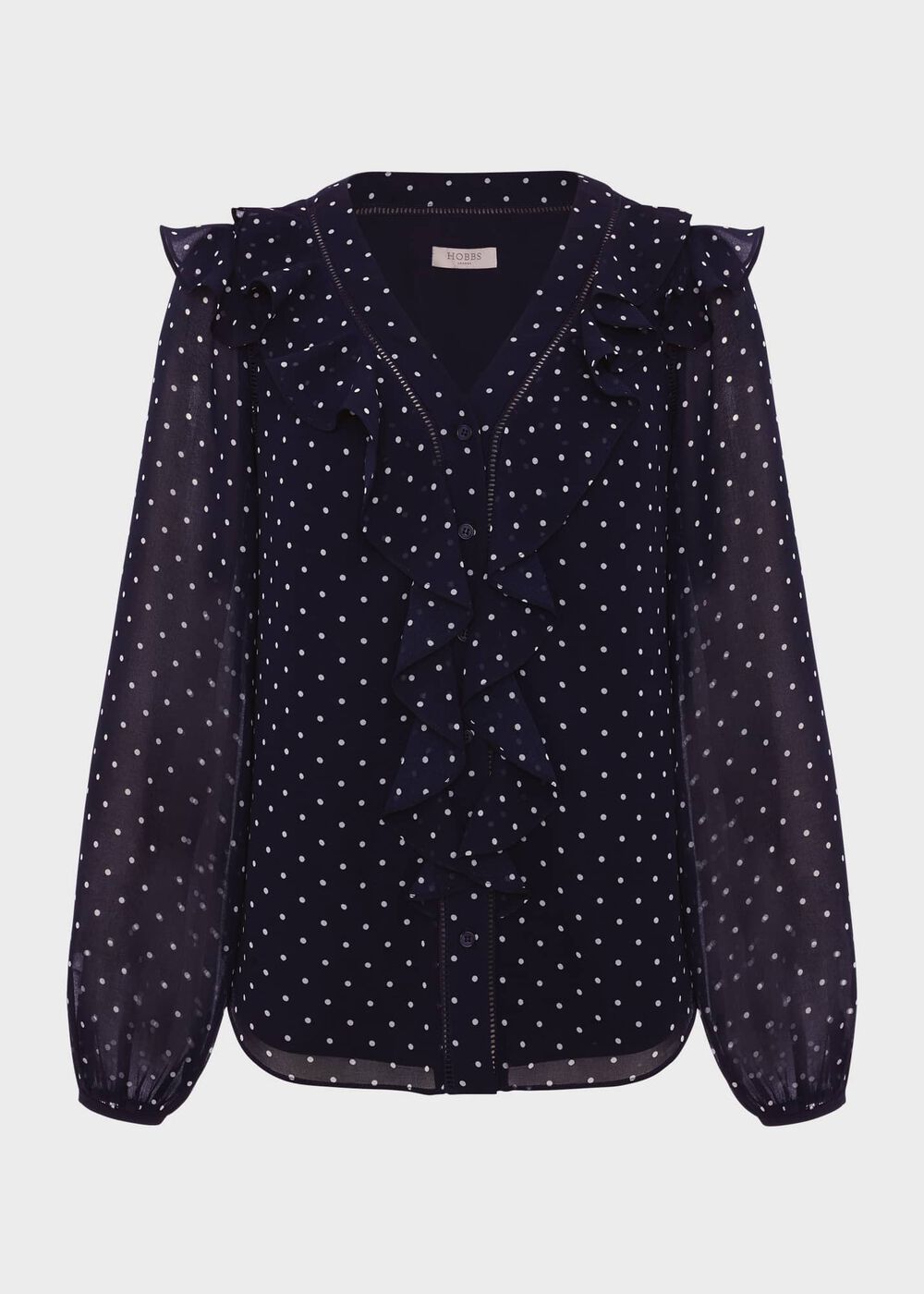 Rosana Polka Dot Top, Navy Ivory, hi-res