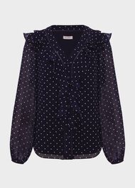 Rosana Polka Dot Top, Navy Ivory, hi-res