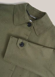 Frida Shower Resistant Trench Coat, Olive Green, hi-res
