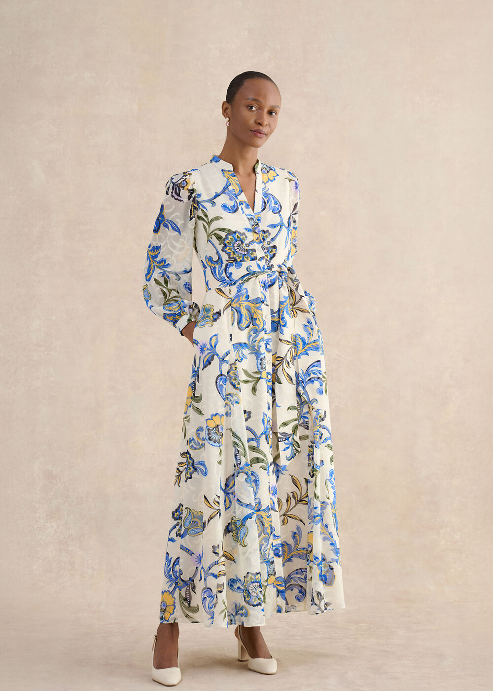 Petite Shanice Paisley Maxi Dress, Cream Multi, hi-res