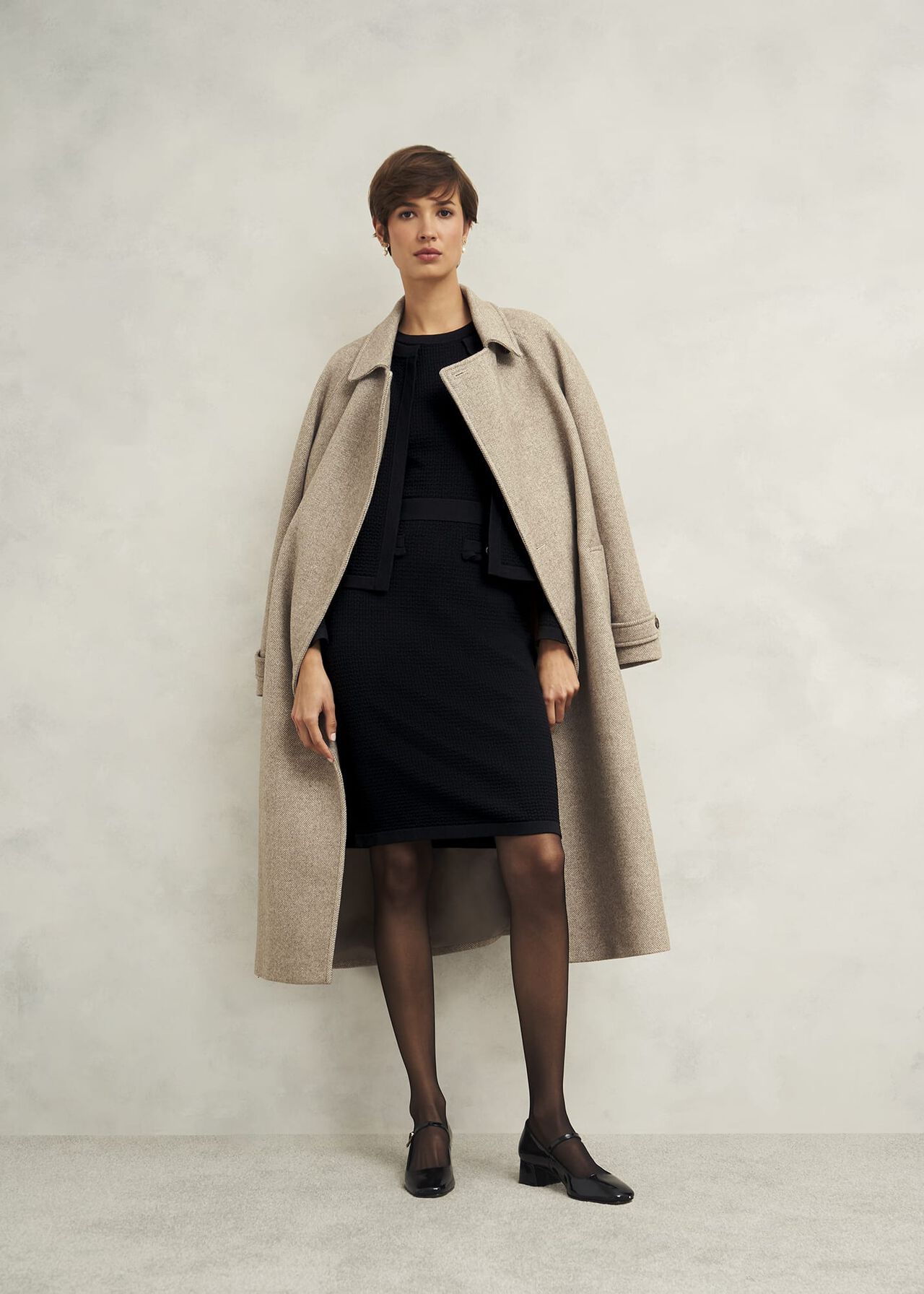 Petra Knitted Dress, Hobbs Black, hi-res