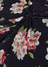 Helena Silk Floral Midi Dress, Navy Multi, hi-res