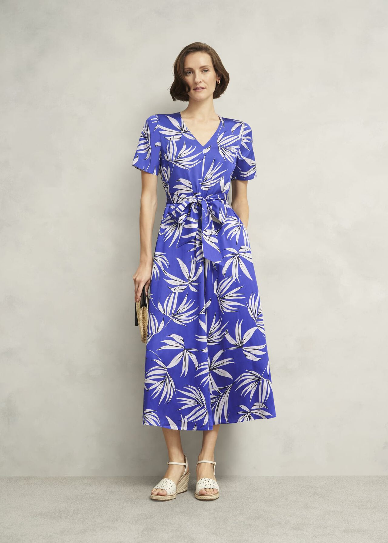 Ripsley Tie-Waist Midaxi Dress, Blue Multi, hi-res