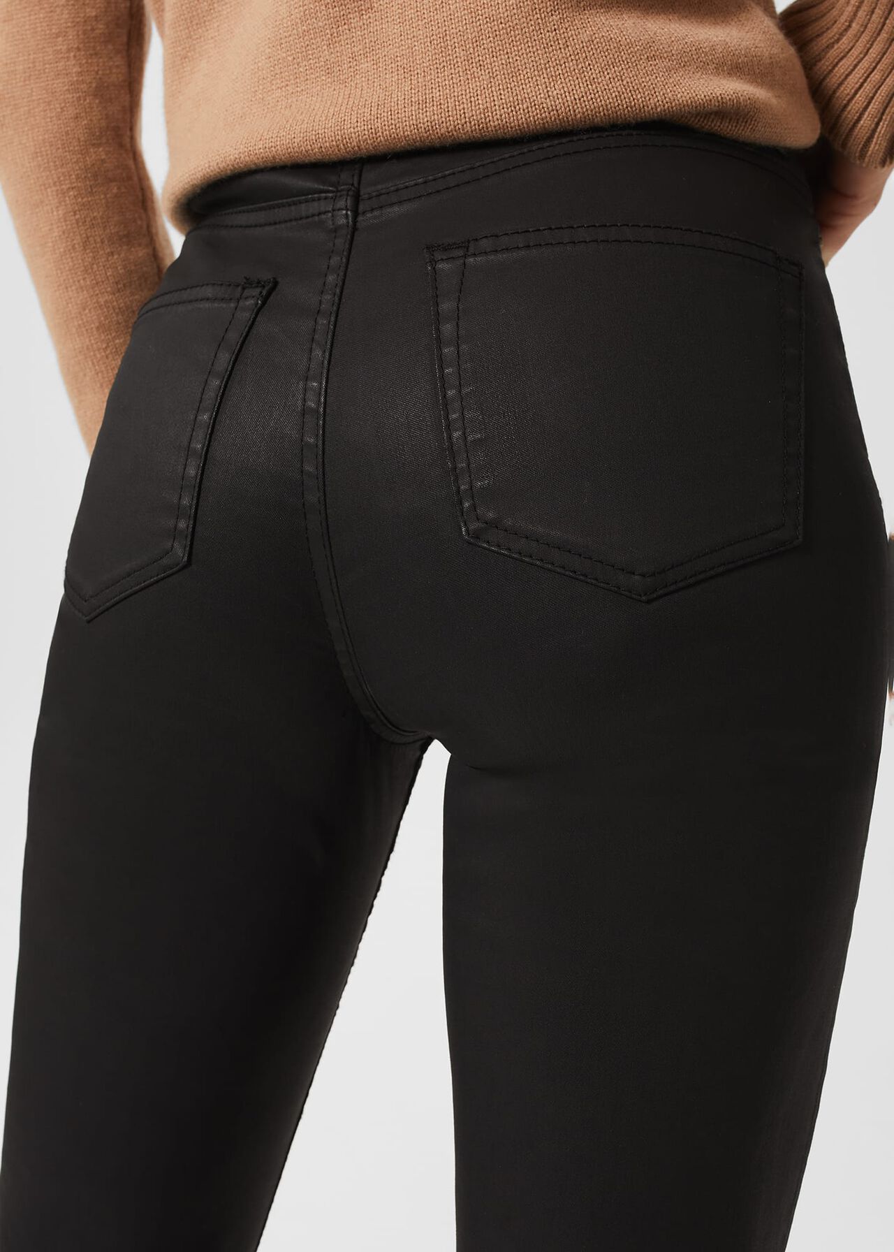 Gia Coated Jeans, Black, hi-res