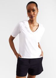 Mariella Cotton Broderie Top , Hobbs White, hi-res