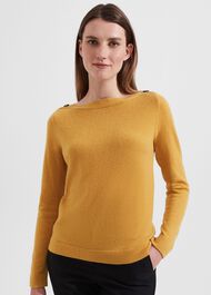 Brinley Wool Cashmere Jumper, Golden Yellow, hi-res