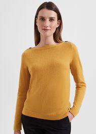 Brinley Wool Cashmere Sweater, Golden Yellow, hi-res