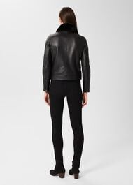 Sera Leather Jacket, Black, hi-res