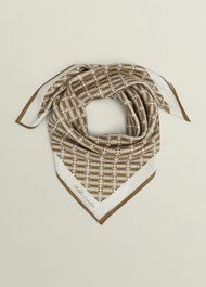 Milena Silk Scarf, Cream Camel, hi-res