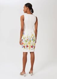 Fiona Cotton Blend Floral Shift Dress, Ivory Multi, hi-res