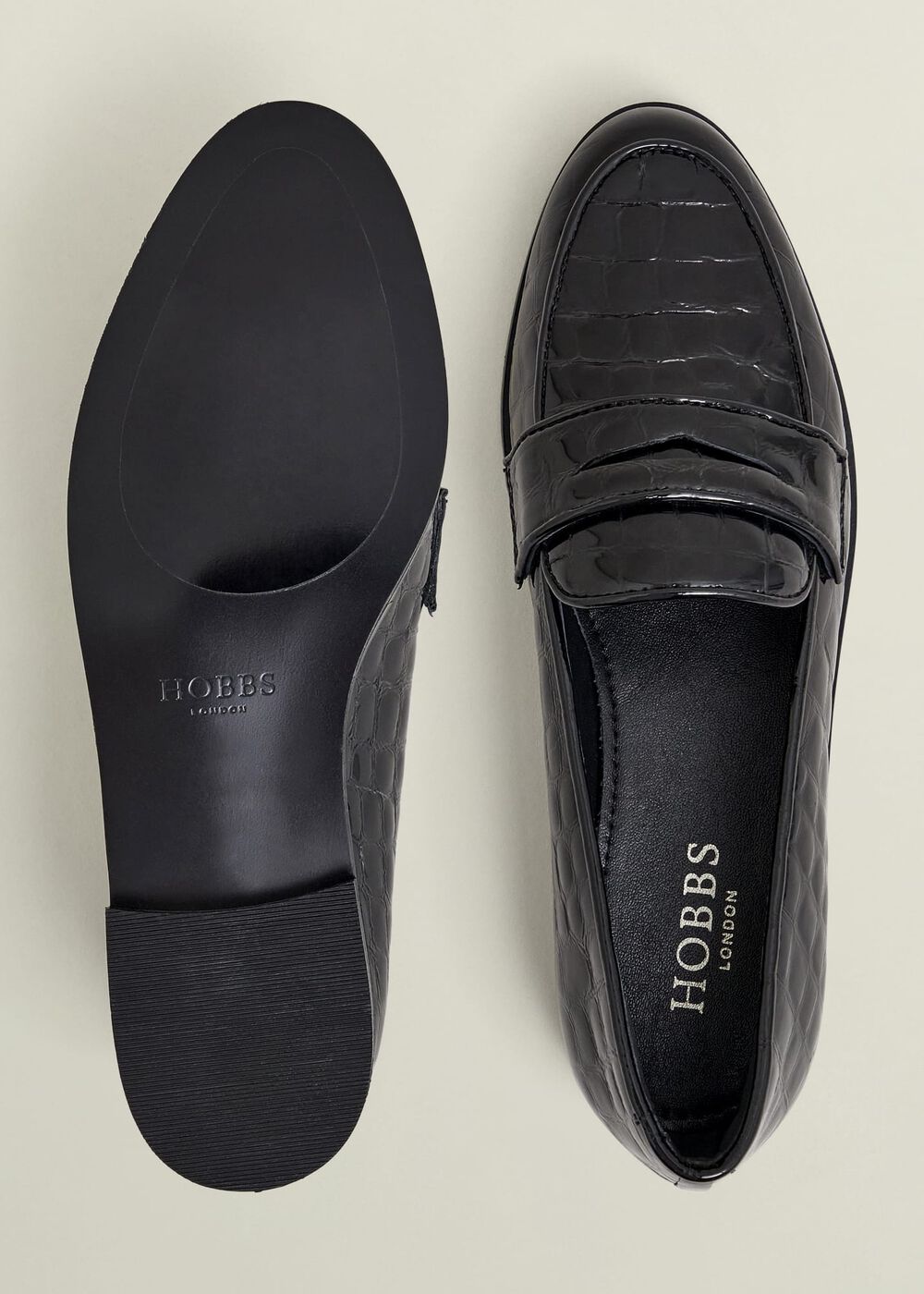 Lillian Leather Loafers, Black, hi-res