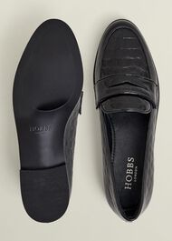 Lillian Leather Loafers, Black, hi-res