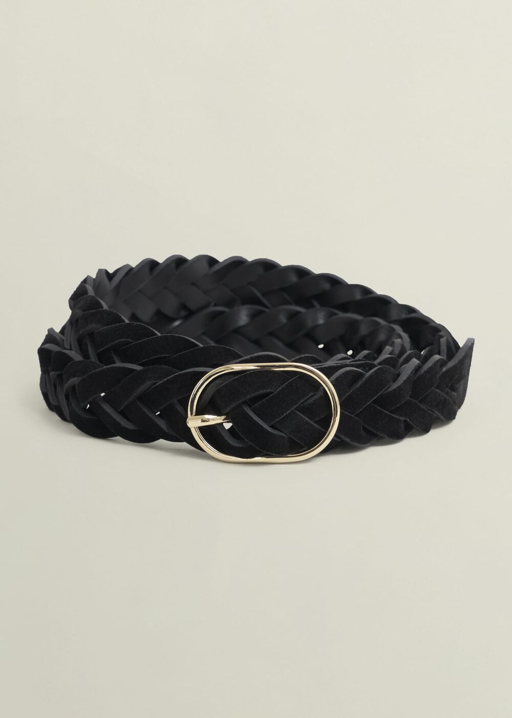 Meera Suede Woven Belt, Black, hi-res