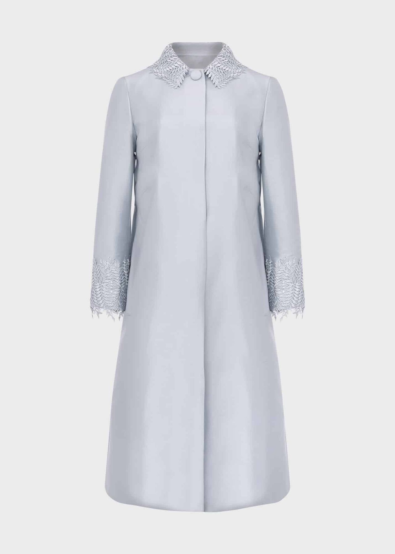 Adela Silk Blend Coat, Pale Blue, hi-res
