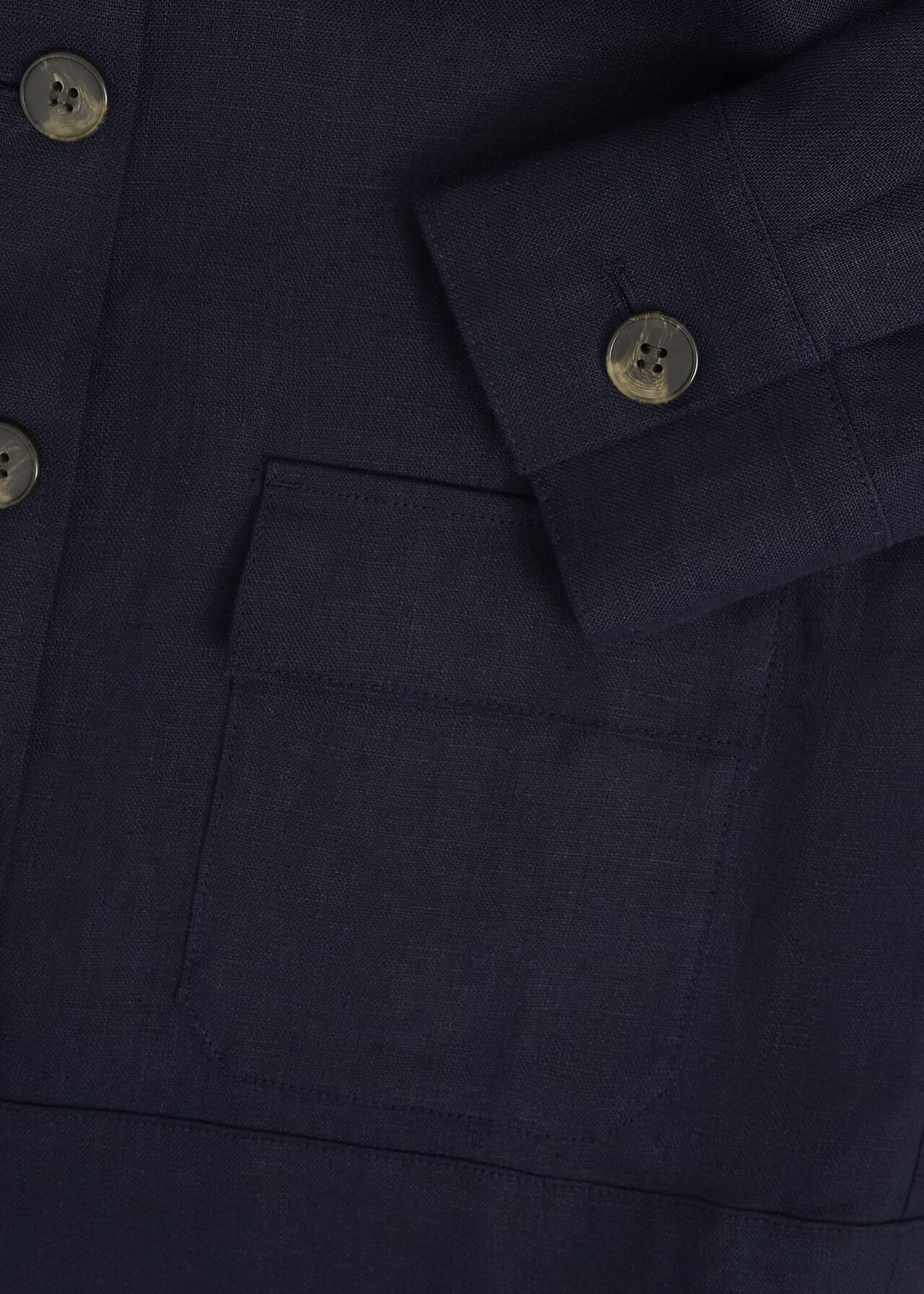 Clarence Linen Jacket, Navy, hi-res