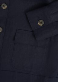 Clarence Linen Jacket, Navy, hi-res