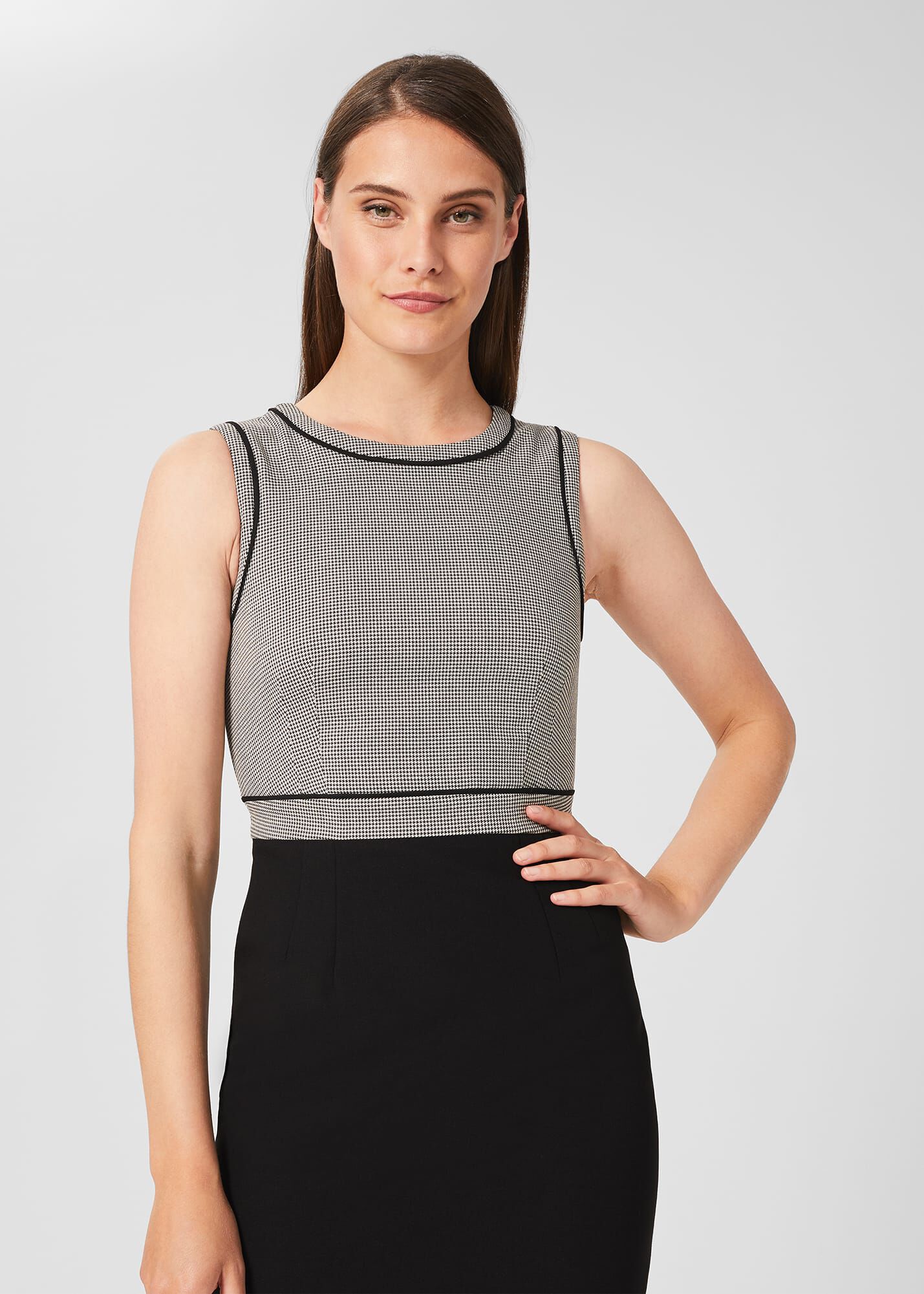 Sienna Houndstooth Shift Dress Hobbs US