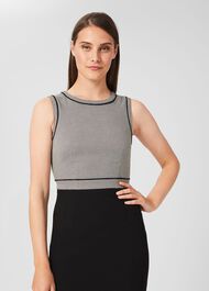Sienna Houndstooth Shift Dress, Black Ivory, hi-res