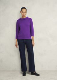 Camilla Cotton Jumper, Amaranth Purple, hi-res