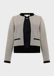 Sienna Houndstooth Jacket, Ivory Black, hi-res