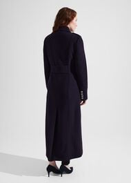 Iris Italian Wool Maxi Coat, Navy, hi-res
