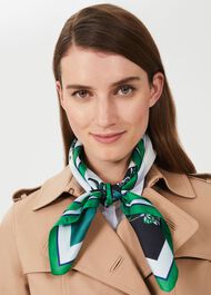 Hallie Silk Printed Scarf, Powder Blue Mlt, hi-res