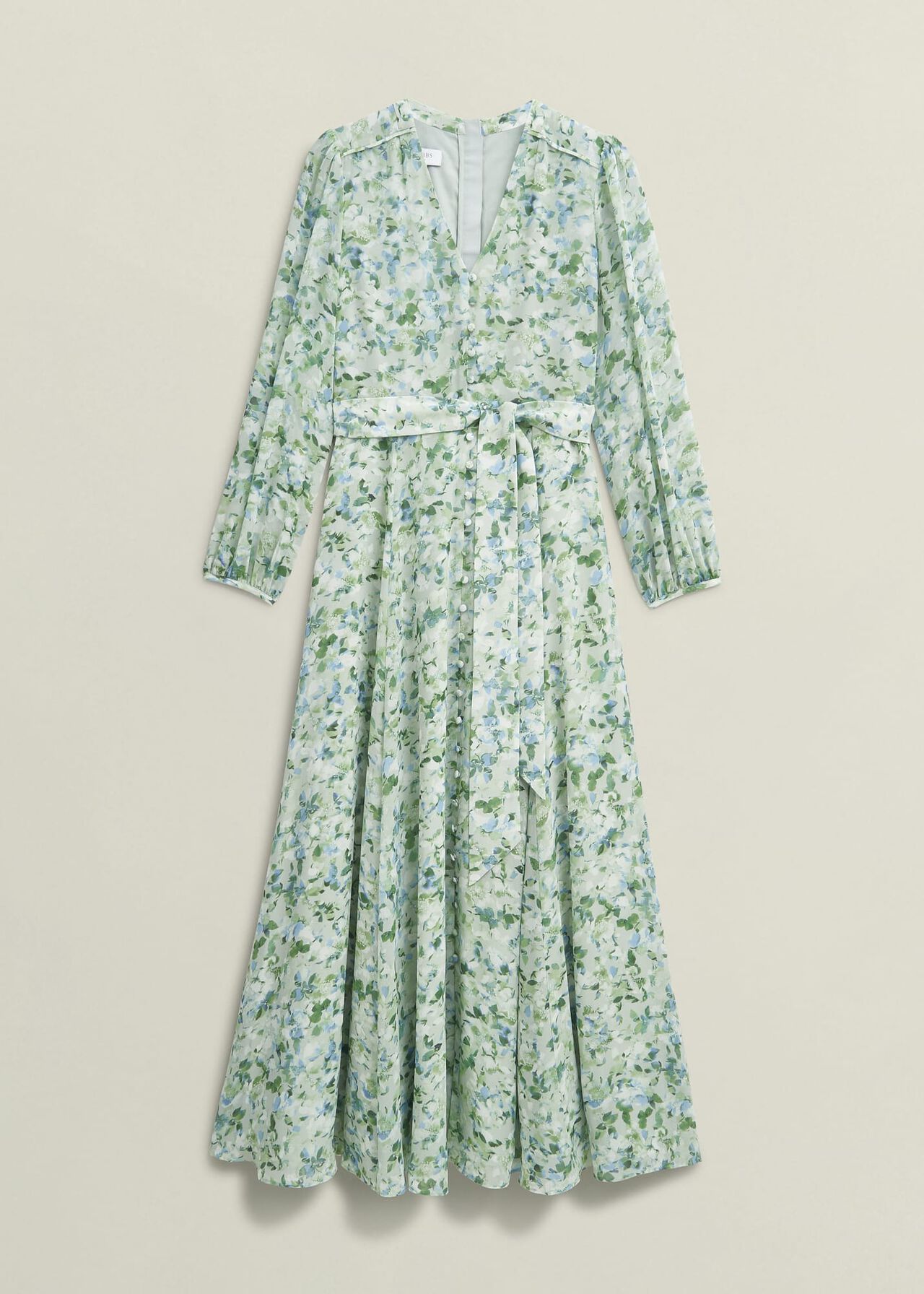 Thea Tie Belted Dress, Sage Green, hi-res