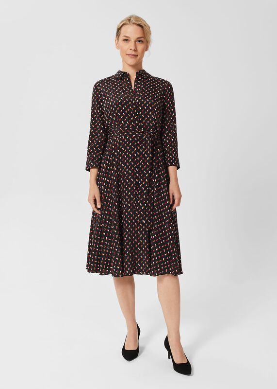 Petite Alex Belted Fit And Flare Dress 
