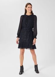 Frances Dress, Navy, hi-res