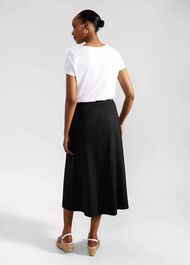 Lina Linen Skirt, Black, hi-res