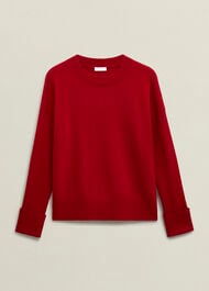 Darla Wool Blend Knitted Jumper, Pomegranate Red, hi-res