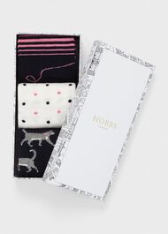 Cat Sock Set, Pink Multi, hi-res