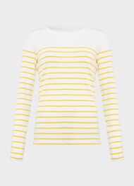 Constance Cotton Striped Top , White Yellow, hi-res